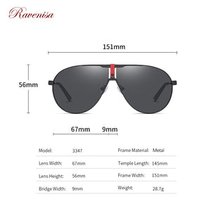 RAVENISA   Men Sunglasses Big Size Metal Sun Glasses For Women Polarized  UV400 Pilot Designer  Goggle  Gafas De Sol