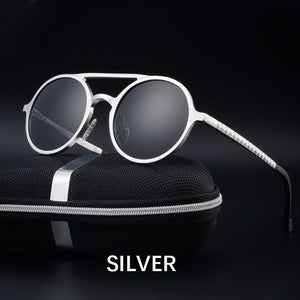 RAVENISA  Round Alumium Sunglasses For Men Women 2023 Classic Polarized Spring Sun Glasses  Brown Goggle