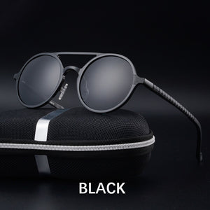 RAVENISA  Round Alumium Sunglasses For Men Women 2023 Classic Polarized Spring Sun Glasses  Brown Goggle