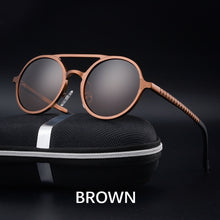 Load image into Gallery viewer, RAVENISA  Round Alumium Sunglasses For Men Women 2023 Classic Polarized Spring Sun Glasses  Brown Goggle