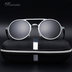 RAVENISA  Round Alumium Sunglasses For Men Women 2023 Classic Polarized Spring Sun Glasses  Brown Goggle