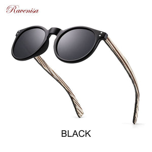 RAVENISA Retro Wooden sSunglasses  Women Plastic Sun Glasses Small Frame Polarized Eyewear Men Handmade Goggle UV400 Protect