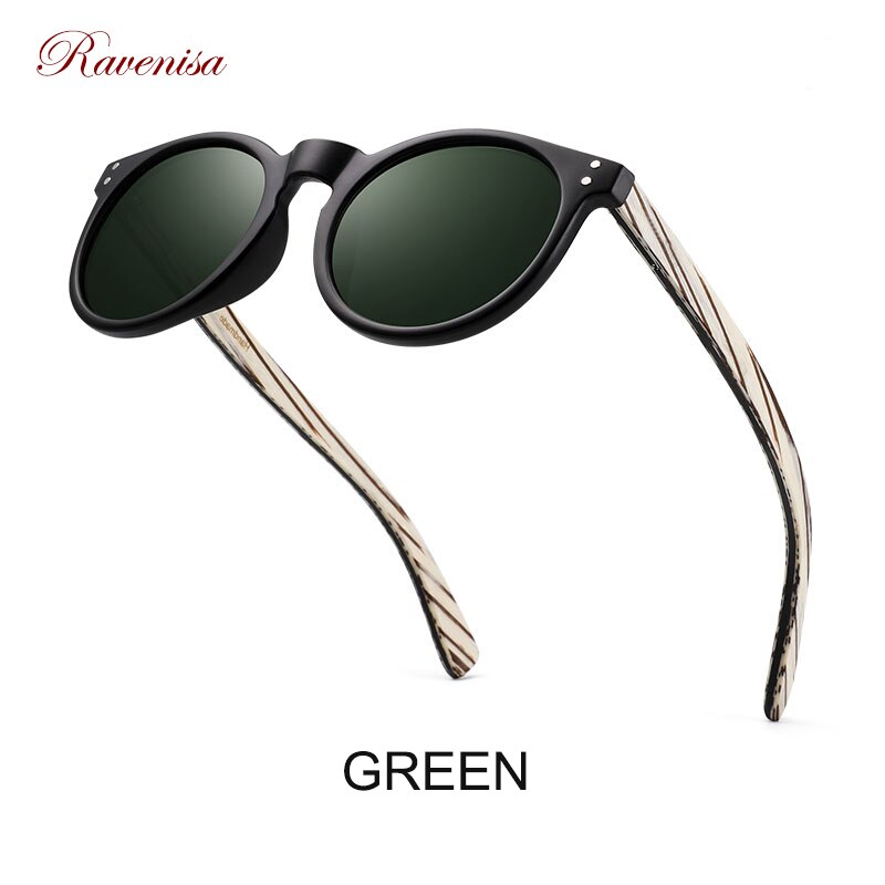 RAVENISA Retro Wooden sSunglasses  Women Plastic Sun Glasses Small Frame Polarized Eyewear Men Handmade Goggle UV400 Protect