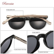 Load image into Gallery viewer, RAVENISA Retro Wooden sSunglasses  Women Plastic Sun Glasses Small Frame Polarized Eyewear Men Handmade Goggle UV400 Protect