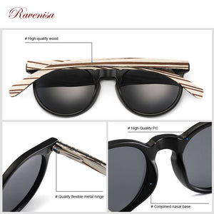 RAVENISA Retro Wooden sSunglasses  Women Plastic Sun Glasses Small Frame Polarized Eyewear Men Handmade Goggle UV400 Protect
