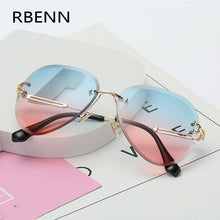 Load image into Gallery viewer, 2022 New Brand Designer Rimless Pilot Sunglasses Women Men Retro Dimond Cutting Lens Gradient Sun Glasses For Female UV400