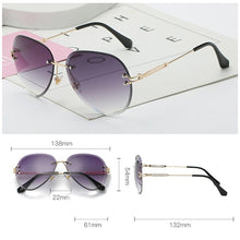 Load image into Gallery viewer, 2022 New Brand Designer Rimless Pilot Sunglasses Women Men Retro Dimond Cutting Lens Gradient Sun Glasses For Female UV400