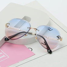 Load image into Gallery viewer, 2022 New Brand Designer Rimless Pilot Sunglasses Women Men Retro Dimond Cutting Lens Gradient Sun Glasses For Female UV400