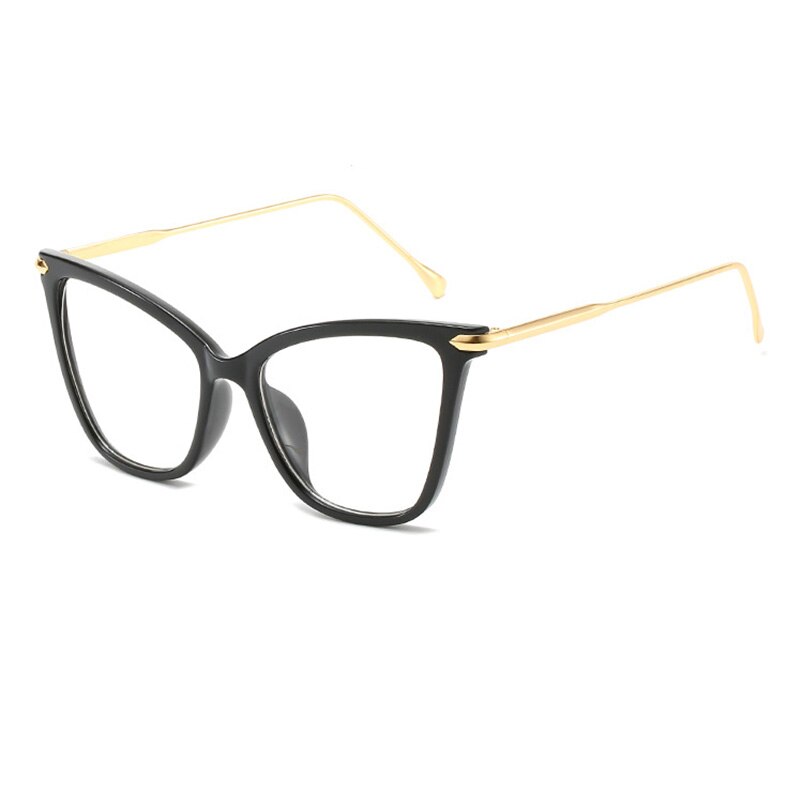 RBENN Lady Cat Eye Glasses Frames For Women Sexy Oversized Metal Frame Brand Designer Optical Eyeglasses Fashion Eyewear Female