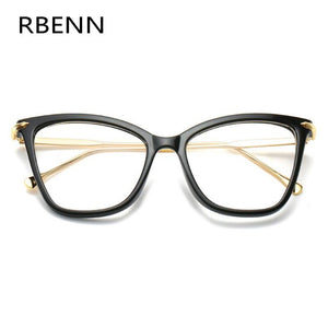 RBENN Lady Cat Eye Glasses Frames For Women Sexy Oversized Metal Frame Brand Designer Optical Eyeglasses Fashion Eyewear Female