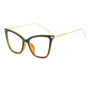 RBENN Lady Cat Eye Glasses Frames For Women Sexy Oversized Metal Frame Brand Designer Optical Eyeglasses Fashion Eyewear Female