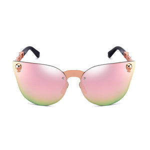 RBEWTP 2023  Women Gothic Sunglasses Skull Frame Metal Temple High Quality Gold Sun glasses Oculos De Sol Feminino