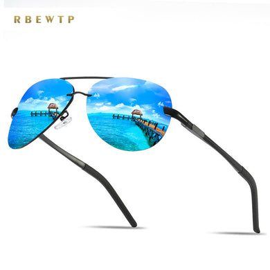 RBEWTP Brand Men Polarized Sunglasses Classic Men's Drive Metal Frame Poilot Sun Glasses Women Glasses Mirror Shades 007