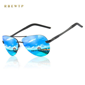 RBEWTP Brand Men Polarized Sunglasses Classic Men's Drive Metal Frame Poilot Sun Glasses Women Glasses Mirror Shades 007