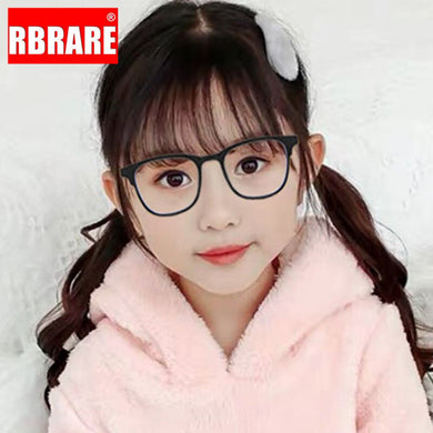 RBRARE 2023 Occhiali a luce blu Specchio piatto per bambini Occhiali retrò Montatura per occhiali con lenti trasparenti rotonde per occhiali per computer 