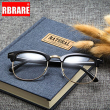 Carica l&#39;immagine nel visualizzatore di Gallery, RBRARE 2022 Metallo Half-frame Occhiali Da Lettura Telaio Uomini Classici Occhiali A Specchio Piatto Telaio Uomini e Donne Occhiali Piatti Okulary