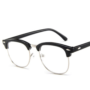RBRARE 2022 Metal Half-frame Reading Glasses Frame Men Classic Flat Mirror Glasses Frame Men and Women Flat Glasses Okulary