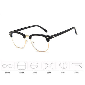 RBRARE 2022 Metal Half-frame Reading Glasses Frame Men Classic Flat Mirror Glasses Frame Men and Women Flat Glasses Okulary
