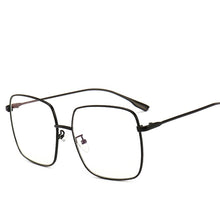 Load image into Gallery viewer, RBRARE 2023 Metal Square Flat Mirror Sunglasses Women Round Face Lady Sun Glasses Vintage Big Frame Female Sunglasses