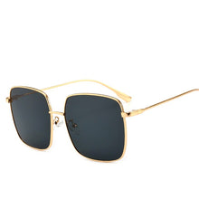Load image into Gallery viewer, RBRARE 2023 Metal Square Flat Mirror Sunglasses Women Round Face Lady Sun Glasses Vintage Big Frame Female Sunglasses