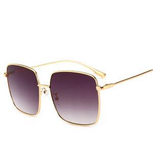 RBRARE 2023 Metal Square Flat Mirror Sunglasses Women Round Face Lady Sun Glasses Vintage Big Frame Female Sunglasses