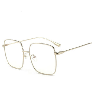 RBRARE 2023 Metal Square Flat Mirror Sunglasses Women Round Face Lady Sun Glasses Vintage Big Frame Female Sunglasses