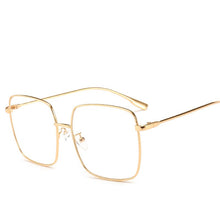 Load image into Gallery viewer, RBRARE 2023 Metal Square Flat Mirror Sunglasses Women Round Face Lady Sun Glasses Vintage Big Frame Female Sunglasses