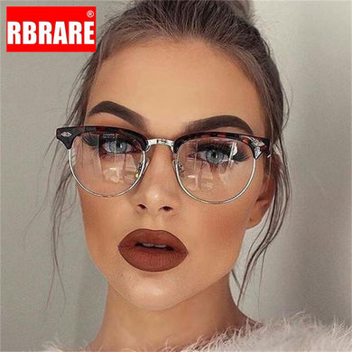 RBRARE Classic Metal Frame Glasses Women Retro Anti Blue Light Glasses Frame Men Round Eyeglasses Monturas De Lentes Mujer