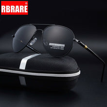 Load image into Gallery viewer, RBRARE Classic Polarized Light Sunglasses Men  Brand Designer Glasses Retro  Metal Driving Male Goggle No Box