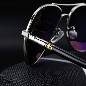 RBRARE Classic Polarized Light Sunglasses Men  Brand Designer Glasses Retro  Metal Driving Male Goggle No Box