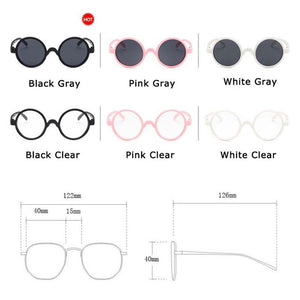 RBRARE Classic Round Children's Sunglasses Candy Color Kid Concave Shape Personality Baby Pink Lovely Ring Glasses Frames