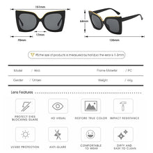 Load image into Gallery viewer, RBRARE Ladies Sunglasses Tom Brand Big Frame Rivet Sun Glasses for Women Butterfly Shades Lunettes De Soleil Femme