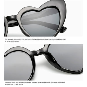Love Heart Sunglasses Women Big Frame Personality Sunglass Fashion Cute Sexy Retro Cat Eye Vintage SunGlasses Pink Female