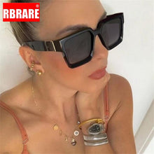 Load image into Gallery viewer, RBRARE Oversized Square Sunglasses Women  Brand Sunglasses Women Mirror Sun Glasses For Men Eyewear Oculos De Sol Feminino