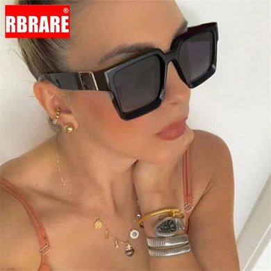 RBRARE Oversized Square Sunglasses Women  Brand Sunglasses Women Mirror Sun Glasses For Men Eyewear Oculos De Sol Feminino