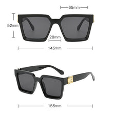 Load image into Gallery viewer, RBRARE Oversized Square Sunglasses Women  Brand Sunglasses Women Mirror Sun Glasses For Men Eyewear Oculos De Sol Feminino