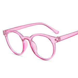 RBRARE Retro Round Glasses Frame Children's Glasses Anti-blue Light Glasses For Kids Student Eyeglasses Child Goggle Cute Pink