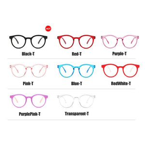 RBRARE Retro Round Glasses Frame Children's Glasses Anti-blue Light Glasses For Kids Student Eyeglasses Child Goggle Cute Pink
