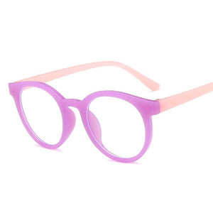 RBRARE Retro Round Glasses Frame Children's Glasses Anti-blue Light Glasses For Kids Student Eyeglasses Child Goggle Cute Pink