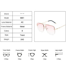Carica l&#39;immagine nel visualizzatore di Gallery, RBRARE Square Rimless Sunglasses Men&#39;s And Women&#39;s Gradient Sunglasses Brand Designer Big Frame Retro Trend Oculos Feminino