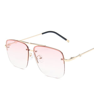 RBRARE Square Rimless Sunglasses Men's And Women's Gradient Sunglasses Brand Designer Big Frame Retro Trend Oculos Feminino