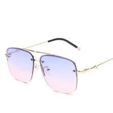 Carica l&#39;immagine nel visualizzatore di Gallery, RBRARE Square Rimless Sunglasses Men&#39;s And Women&#39;s Gradient Sunglasses Brand Designer Big Frame Retro Trend Oculos Feminino