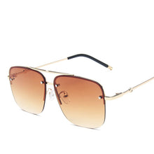 Carica l&#39;immagine nel visualizzatore di Gallery, RBRARE Square Rimless Sunglasses Men&#39;s And Women&#39;s Gradient Sunglasses Brand Designer Big Frame Retro Trend Oculos Feminino