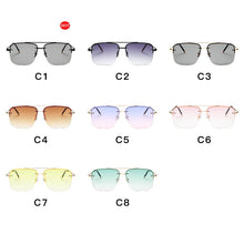 Carica l&#39;immagine nel visualizzatore di Gallery, RBRARE Square Rimless Sunglasses Men&#39;s And Women&#39;s Gradient Sunglasses Brand Designer Big Frame Retro Trend Oculos Feminino