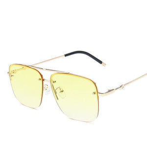 RBRARE Square Rimless Sunglasses Men's And Women's Gradient Sunglasses Brand Designer Big Frame Retro Trend Oculos Feminino