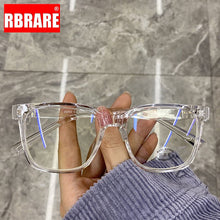 Load image into Gallery viewer, RBRARE Square Transparent Glasses Frame 2023 Women Eyeglasses Frames Big Frame Anti-blue Light Flat Glasses Frame Espejuelos