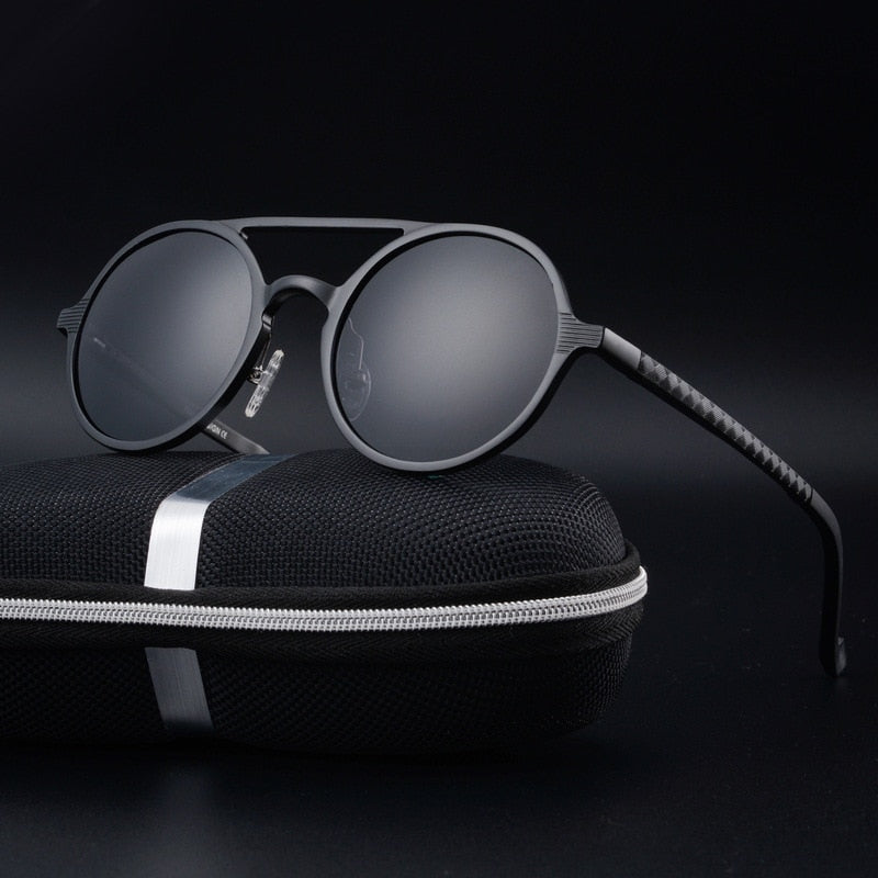 RBROVO  100% Polarized Aluminum Magnesium Sunglasses Men Brand Design UV400 Classic Retro Metal Sun Glasses Outdoor Glasses