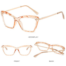 Carica l&#39;immagine nel visualizzatore di Gallery, RBROVO 2022 Cat Eye Glasses Frame Women Retro Glasses Frame Women Clear Eyeglasses Frame Women/Men Alloy Lentes De Lectura Mujer