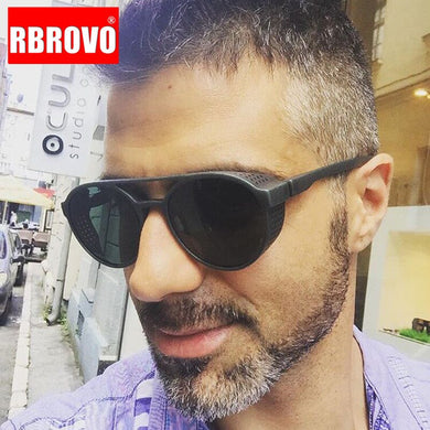 RBROVO 2023 Punk  Sunglasses Men Brand Designer Eyeglasses Vintage Shopping Street Beat Oculos De Sol Gafas UV400