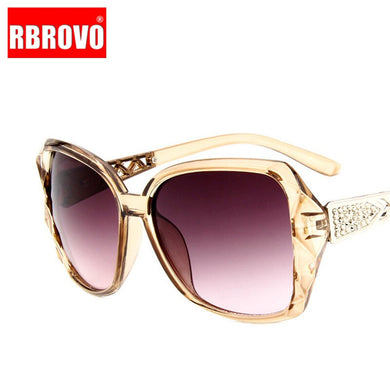 RBROVO 2022 Large Frame Sunglasses Women Brand Designer Vintage Gradient Shopping Glasses UV400 Travel Oculos De Sol Feminino